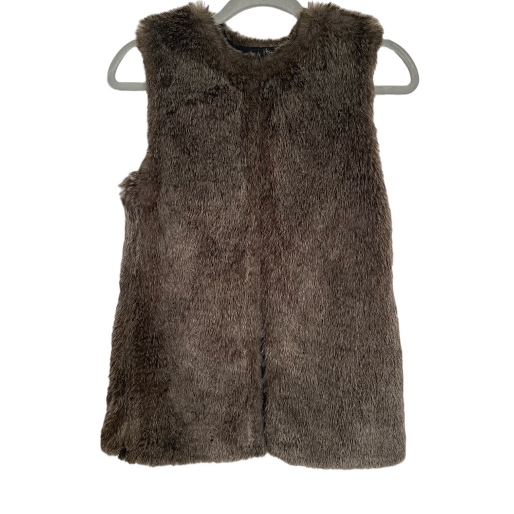 Aritzia Talula Park Slope Faux Fur Vest Size XS Brown - Picture 5 of 13